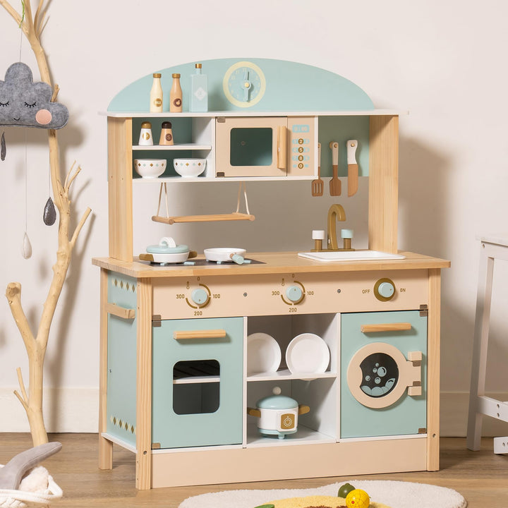 ROBOTIME Küchenspielset aus Holz für Kinder, Spielküche für Kleinkinder, grosse Kinder, Mädchen, Jun