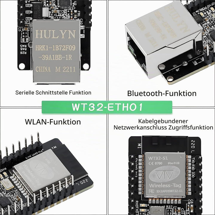ESP Modul, WT32-ETH01 Embedded Serial Port Networking Bluetooth + WiFi Combo Gateway MCU Modul ESP D