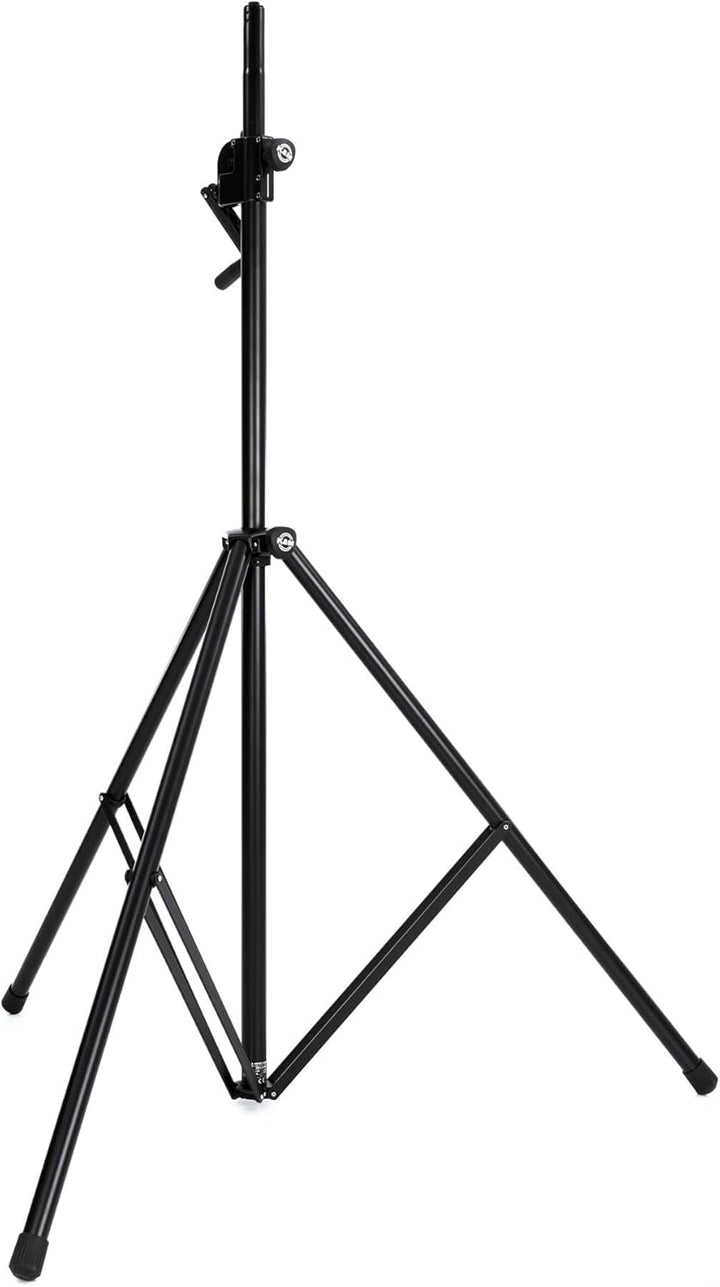 K&M 24615 Leuchten-/ Boxenstativ Schwarz Aluminium, Stahl - komfortable Kurbel, Auto Lock Verriegelu