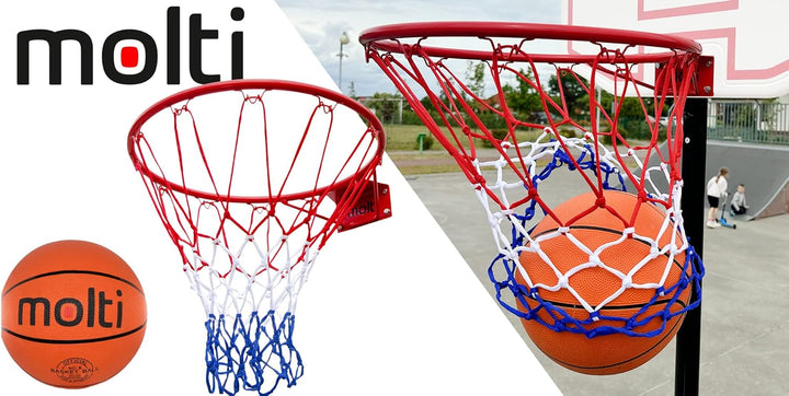 molti Basketball Set für Kinder | Ball Gr. 5| Ř 45 cm Basketballkorb mit Wandhalterung und abnehmbar
