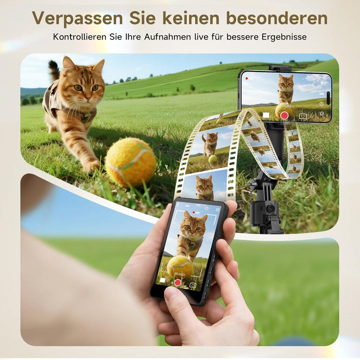 Rollei Easy Creator Selfie Monitor 3,97" Smartphone Rückkamera Magnetisch Vlog Bildschirm für iPhone