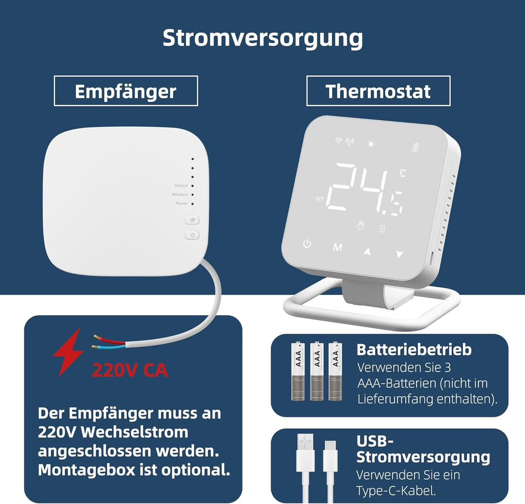 Beok Thermostat Fussbodenheizung WiFi Für Wasser Fussbodenheizung und Gaskessel, Tuya Smart Raumther