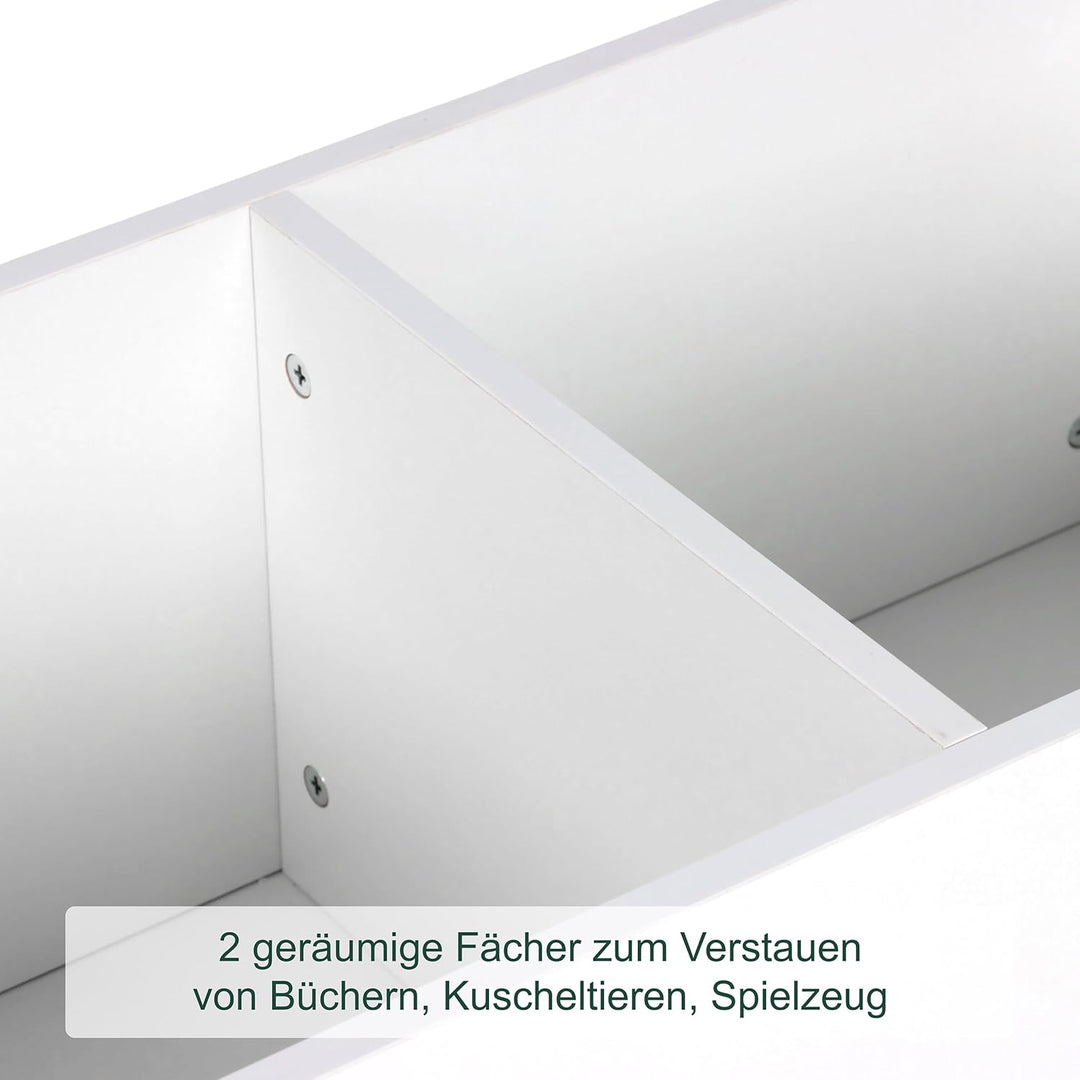 Relaxdays Kindertruhe, skandinavisch, HxBxT: 45x60x30 cm, MDF, für Bücher & Spielzeug, offene Spielz