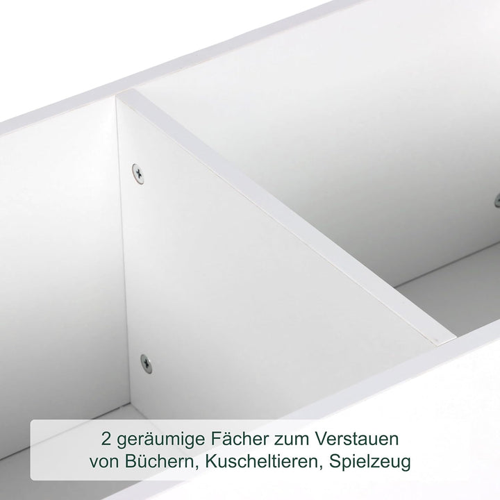 Relaxdays Kindertruhe, skandinavisch, HxBxT: 45x60x30 cm, MDF, für Bücher & Spielzeug, offene Spielz