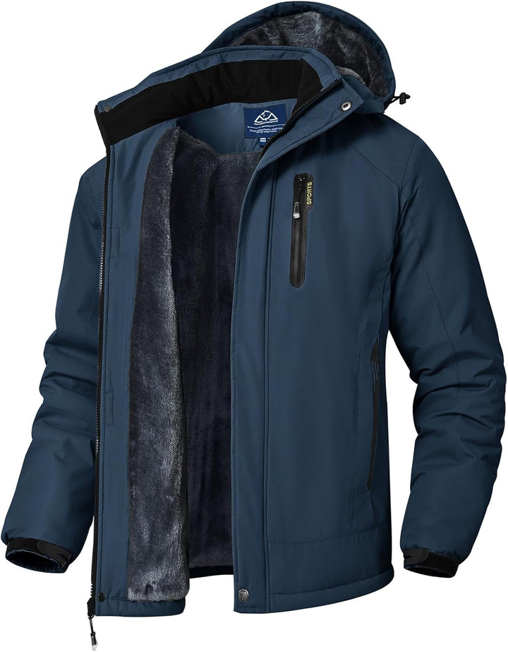 YSENTO Herren Winterjacke wasserdichte Warme Fleece Gefüttert Outdoor Softshelljacke Atmungsaktiv Sk