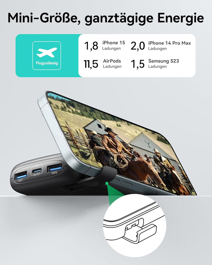 INIU Power Bank, 22.5W Fast Charging 10000mAh PowerBank Klein aber Stark, PD3.0 QC4.0 (USB C Input &