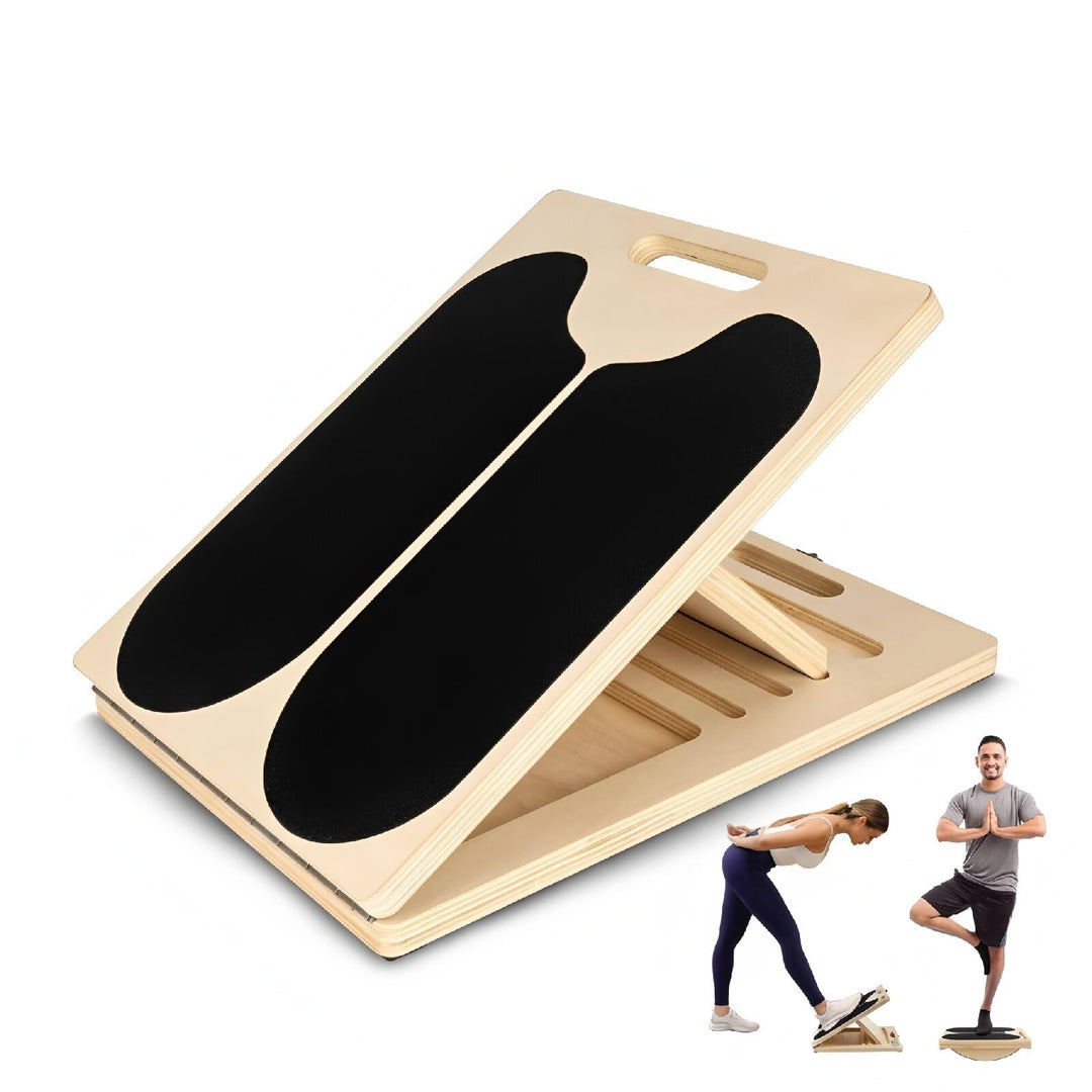 Balance Board aus Holz, Verstellbares Wadendehner Schrägbrett, Wackelbrett für Physiotherapie, Gleic