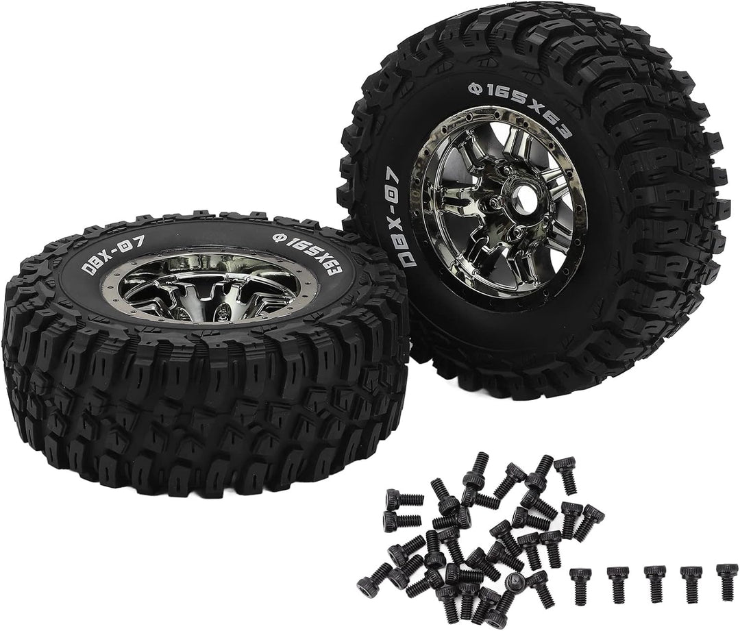 Dilwe RC Gummireifen Set, 165 mm RC Gummireifen Durchmesser, Radreifen für ZD Racing 1/7 DBX‑07 RC C
