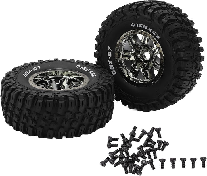 Dilwe RC Gummireifen Set, 165 mm RC Gummireifen Durchmesser, Radreifen für ZD Racing 1/7 DBX‑07 RC C