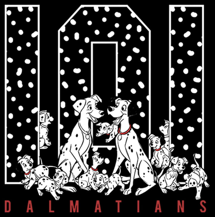 Disney Jungen 101 Dalmations One Oh One Spots Hoodie, Schwarz, XL