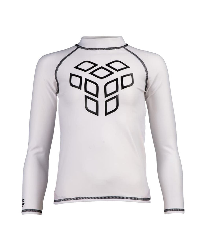 ARENA Jungen Unisex Jr Rash Vest L/S Graphic Rash Guard Shirt 140 White-black, 140 White-black