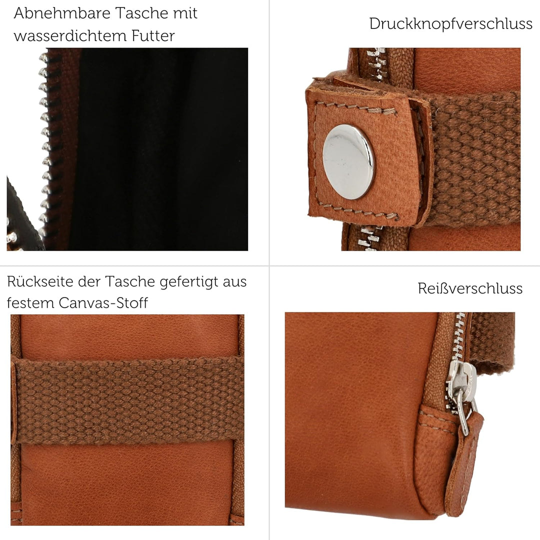 Gusti Satteltasche Leder- UDO B. Schlauchtasche mit wasserfestem Fahrradtasche für Werkzeug Ledertas