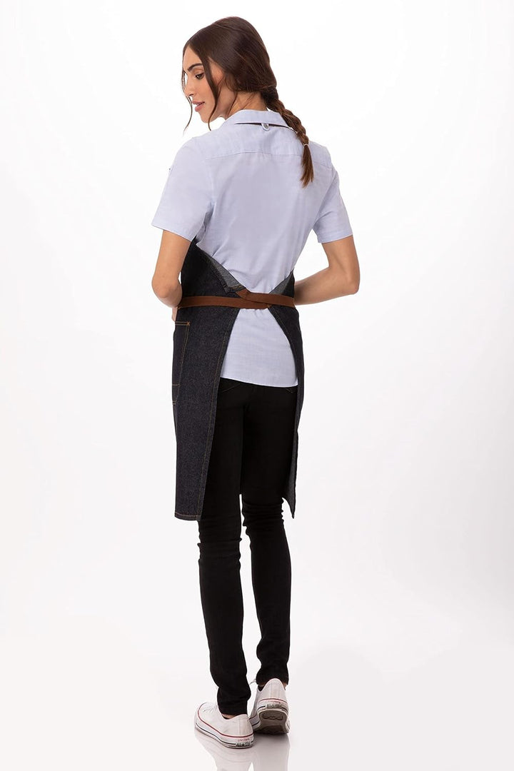 Chef Works Unisex Memphis Bib Apron, Indigo Blue, One Size indigoblau Memphis-Schürze, indigoblau Me