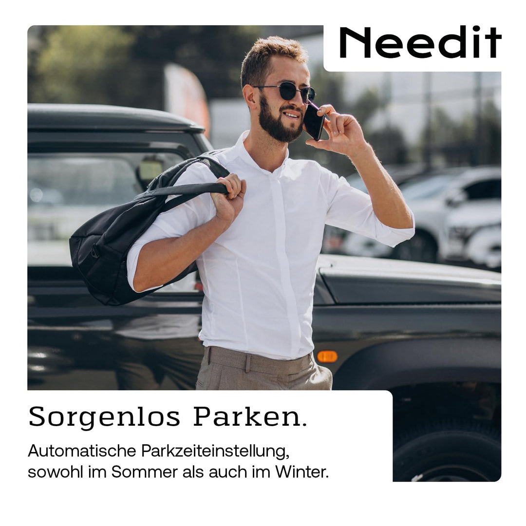 2X Park Lite elektronische Parkscheibe Digitale Parkuhr schwarz mit offizieller Zulassung vom KBA -