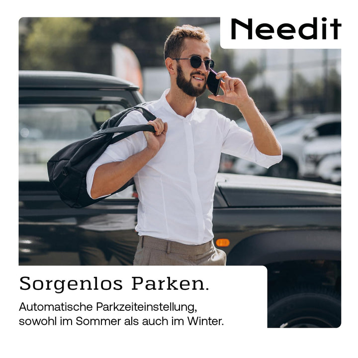 2X Park Lite elektronische Parkscheibe Digitale Parkuhr schwarz mit offizieller Zulassung vom KBA -