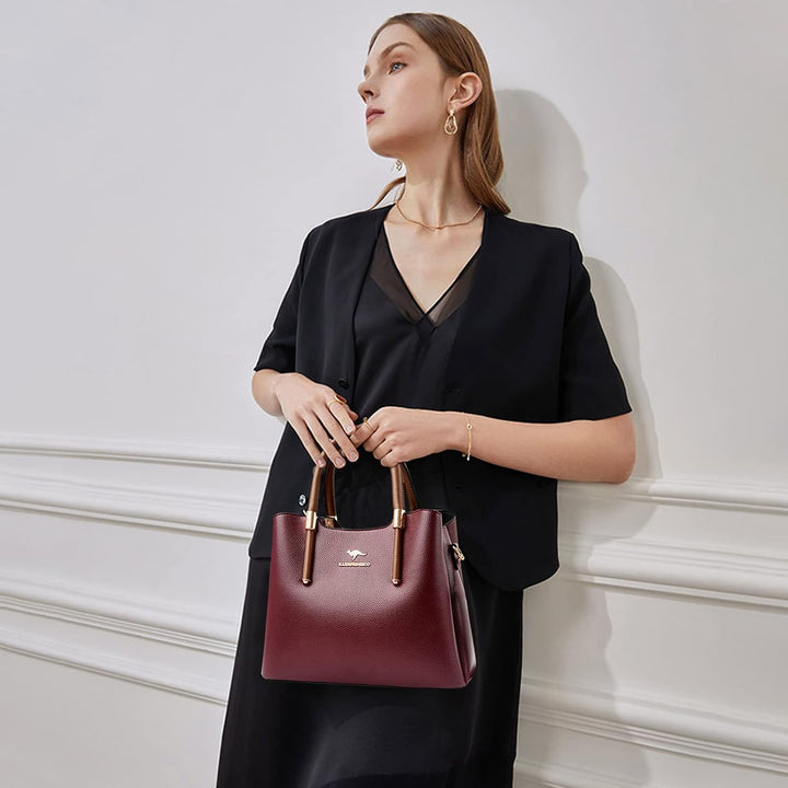 NICOLE & DORIS Handtasche Damen Mittelgross Frauen Schultertaschen PU Leder Tote Tasche Elegante Hen