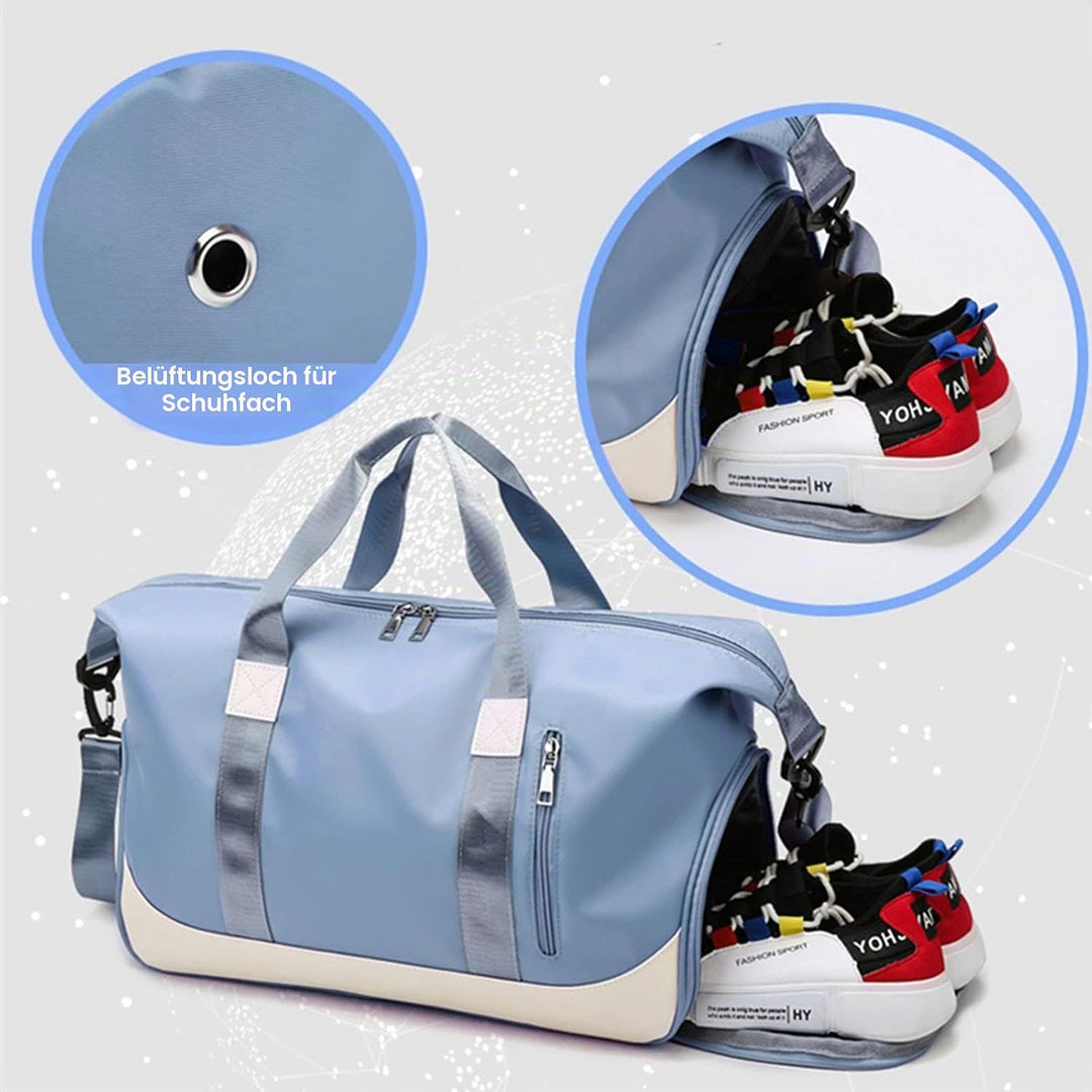 Keyck Sporttasche Damen Herren Reisetasche mit Schuhfach und Nassfach Gross 40L, Faltbar Wasserdicht