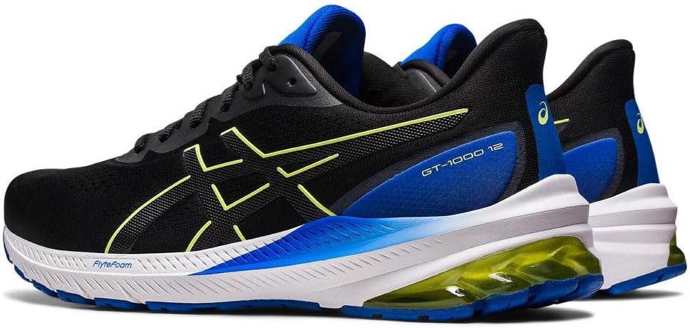 ASICS GT 1000 12 Mann Laufschuhe Blau Orange, Black Glow Yellow