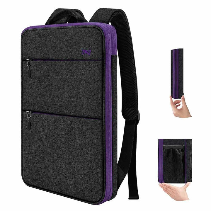ZINZ Schlanker und Erweiterbarer Laptop Rucksack mit 15, 15,6 16 Zoll Hülle, Spritzwassergeschützte