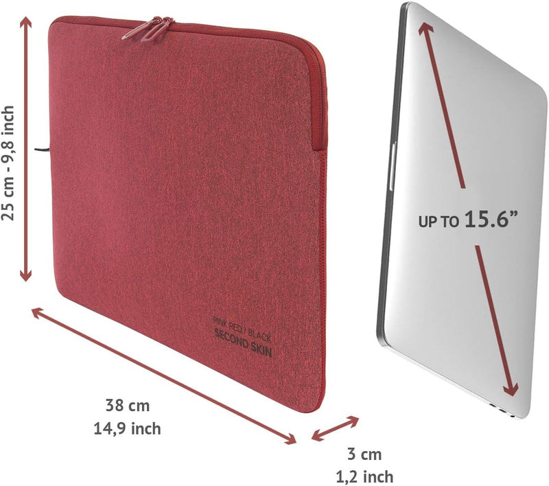 Tucano BFM1516-RR Second Skin Melange Neopren Notebook Sleeve, 38,1-40,64 cm (15-16 Zoll) rot