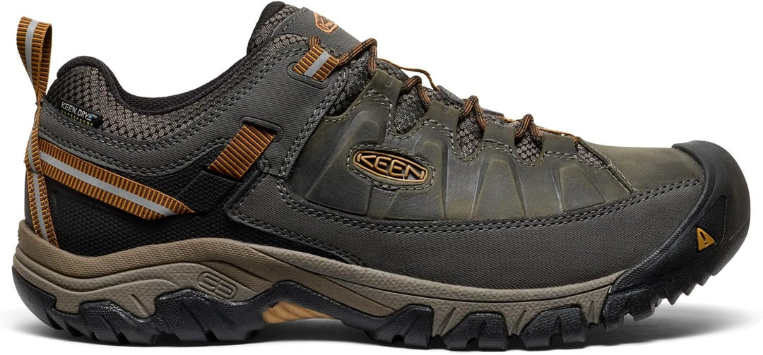 Keen Men's Targhee 3 Waterproof Hiking Shoe 45 EU Black Olive Golden Brown, 45 EU Black Olive Golden