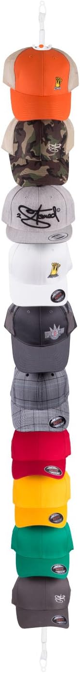 2Stoned Cap-Rack Pro Kappenhalter in Weiss mit 10 Clips zum Aufhängen von bis zu 30 Baseball Caps +