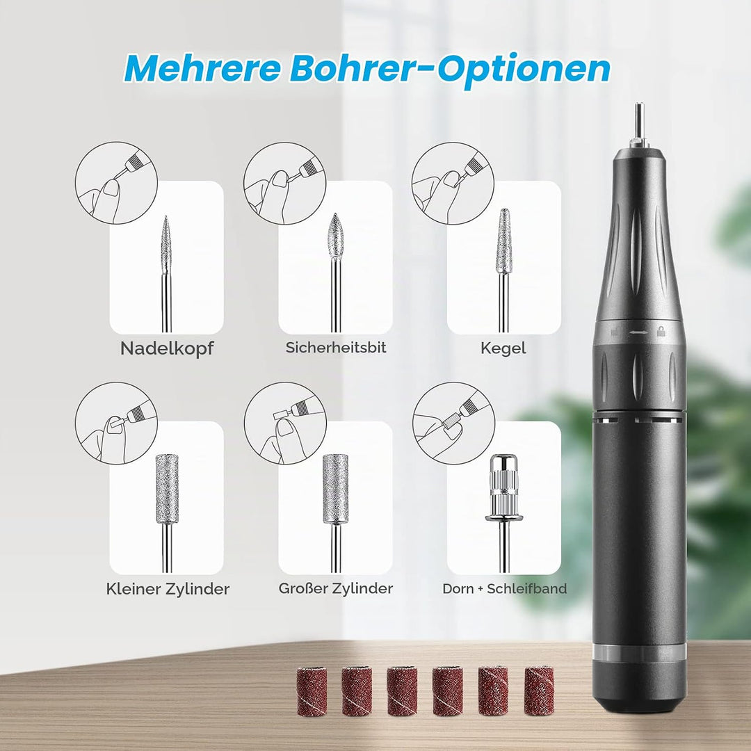Elektrische Nagelfräser für Gelnägel 35000 U/Min Elektrische Nagelfeile Professionell Fräser für Gel