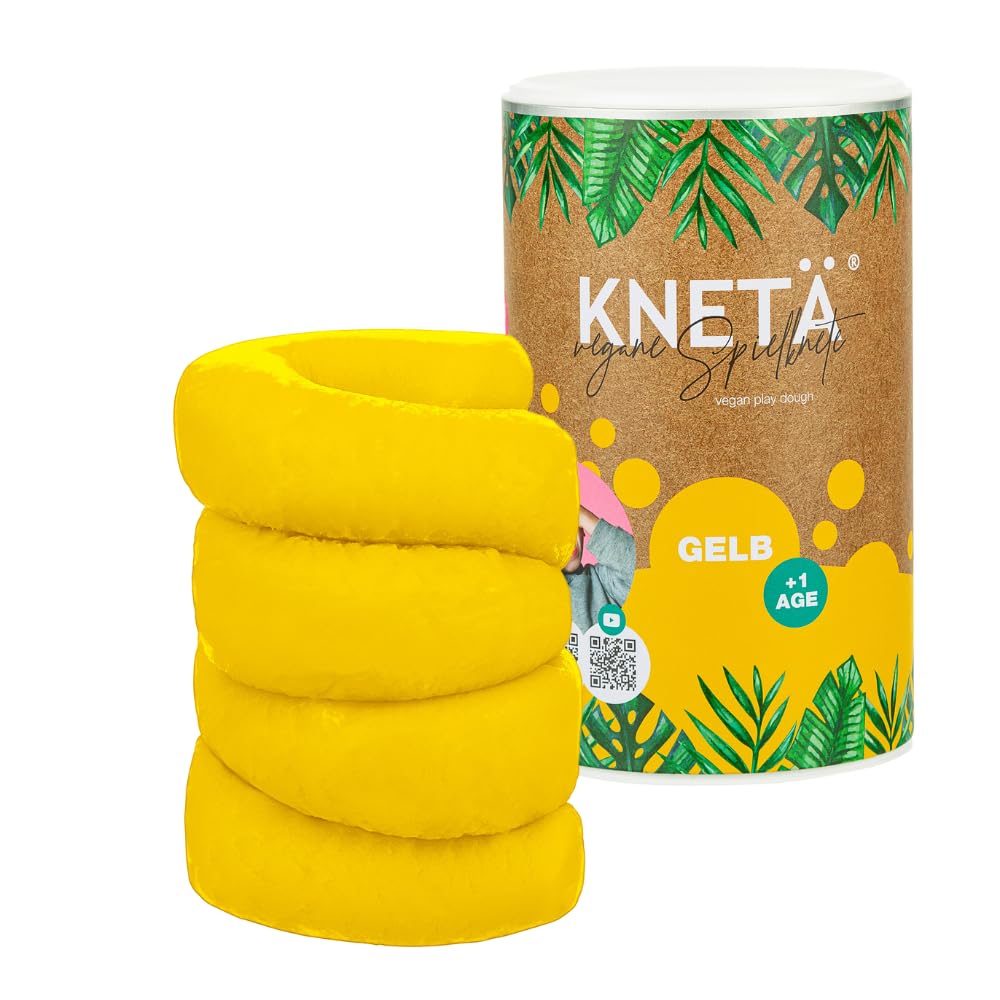 KNETÄ XXL Papierdose (1.000g) - Vegane Spielknete für Kinder ab 1 Jahr I Made in Germany (GELB), Gel