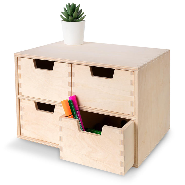 Creative Deco Schubladenbox Schubladenelement | 4 Schubladen | 28,5 x 20 x 19 cm (+/- 1 cm) | Mini-K