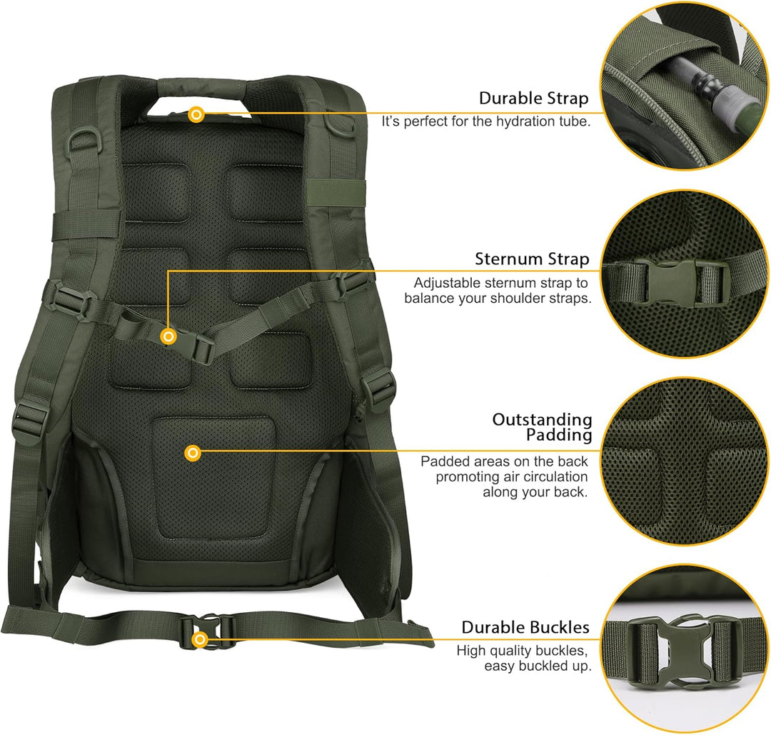 Mardingtop 25L/40L Taktischer Rucksack Herren Wanderrucksack mit MOLLE-System Militär Rucksack, Tact