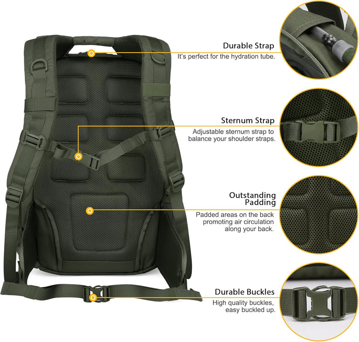 Mardingtop 25L/40L Taktischer Rucksack Herren Wanderrucksack mit MOLLE-System Militär Rucksack, Tact