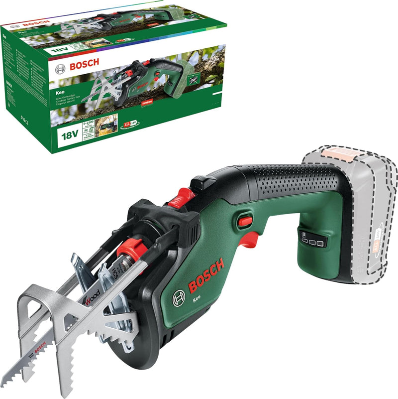 Bosch Akku-Gartensäge/Säbelsäge/Reciprosäge (ohne Akku, 18-Volt-System, Schneidekapazität 80 mm, mit