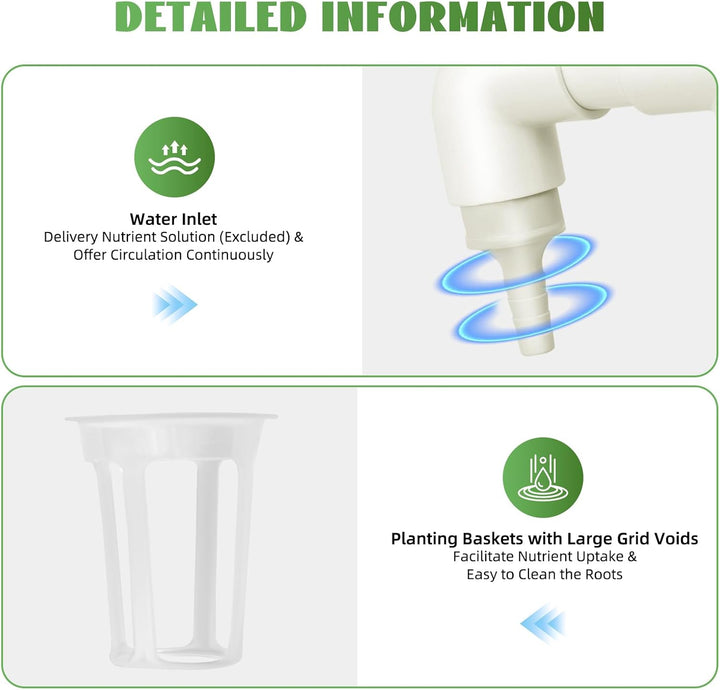 Hydrokultur-Set, 4 Etagen, 36 Löcher, oberirdisches Anbausystem, Wasserpumpe inklusive PVC-U, für Ge