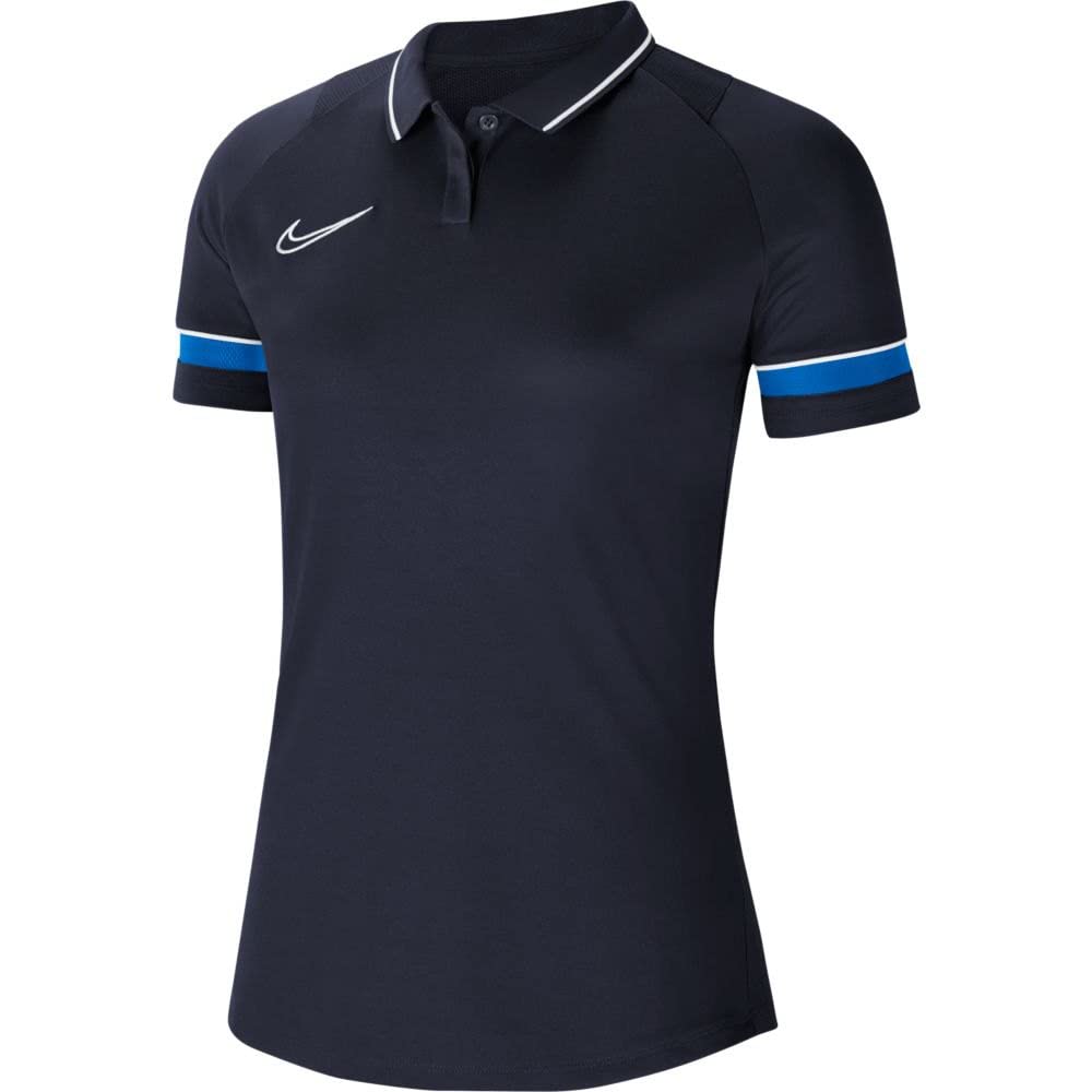 Nike Damen Academy 21 Polo Women Polohemd XS Obsidian/White/Royal Blue/White, XS Obsidian/White/Roya