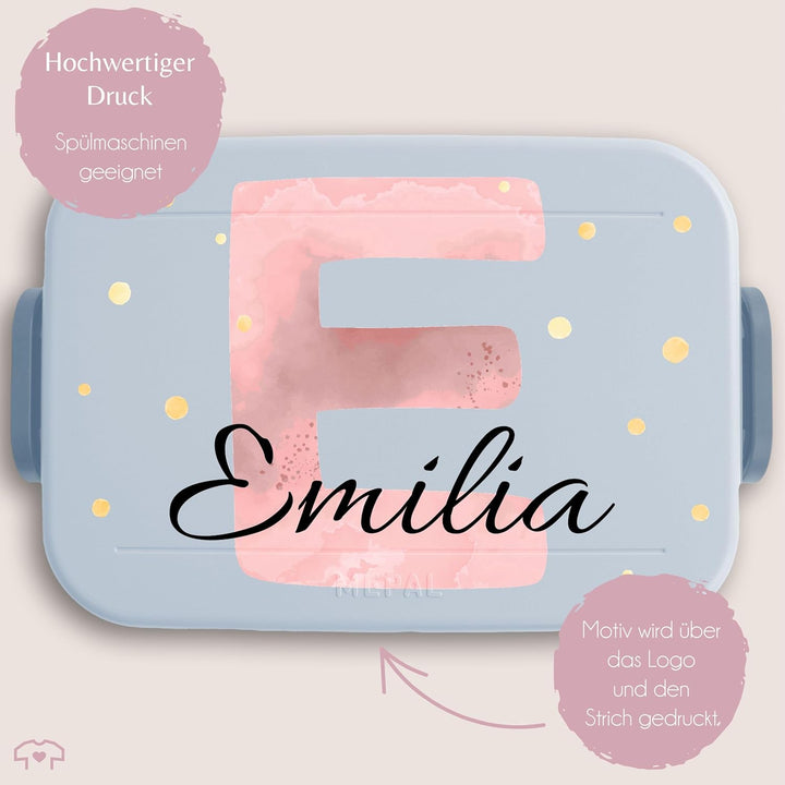Kinder Bento Box Midi Lunchbox Mepal Bentobox - Initialen Buchstabe - Personalisierbare Brotdose für