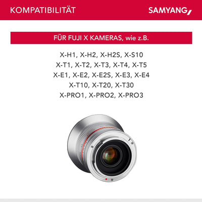 SAMYANG 12mm F2.0 Objektiv für Fuji X – Weitwinkel Objektiv Festbrennweite manueller Fokus Foto Obje