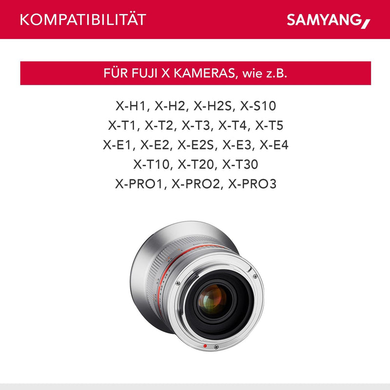 SAMYANG 12mm F2.0 Objektiv für Fuji X – Weitwinkel Objektiv Festbrennweite manueller Fokus Foto Obje