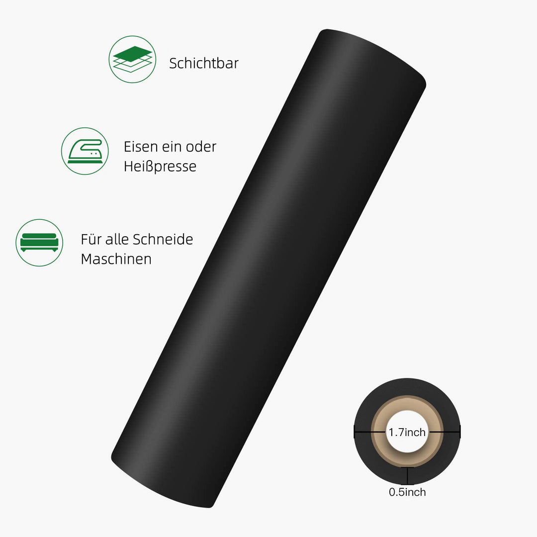 HTVRONT Plotterfolie Textil – 30.5cm x 7.6 m Flexfolie Plotter Textil für Cricut and Silhouette Came