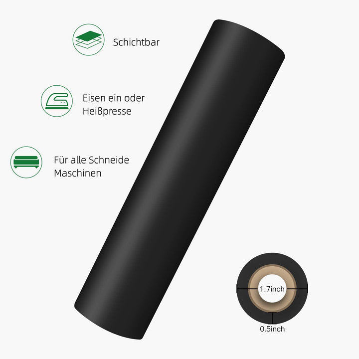 HTVRONT Plotterfolie Textil – 30.5cm x 7.6 m Flexfolie Plotter Textil für Cricut and Silhouette Came