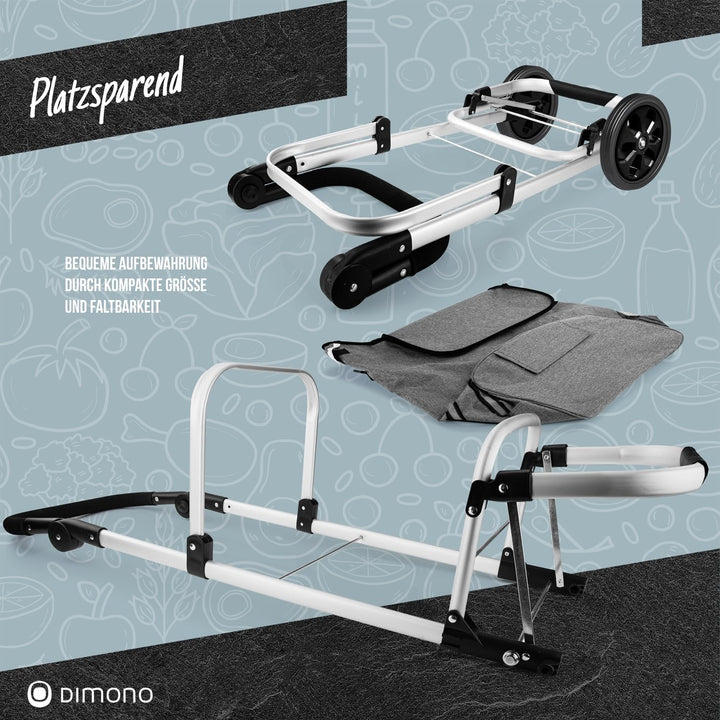 Dimono® Einkaufstrolley Klappbarer 3 in1 Trolley zum Einkaufen; 56 Liter inkl. Kühlfach; Transportwa