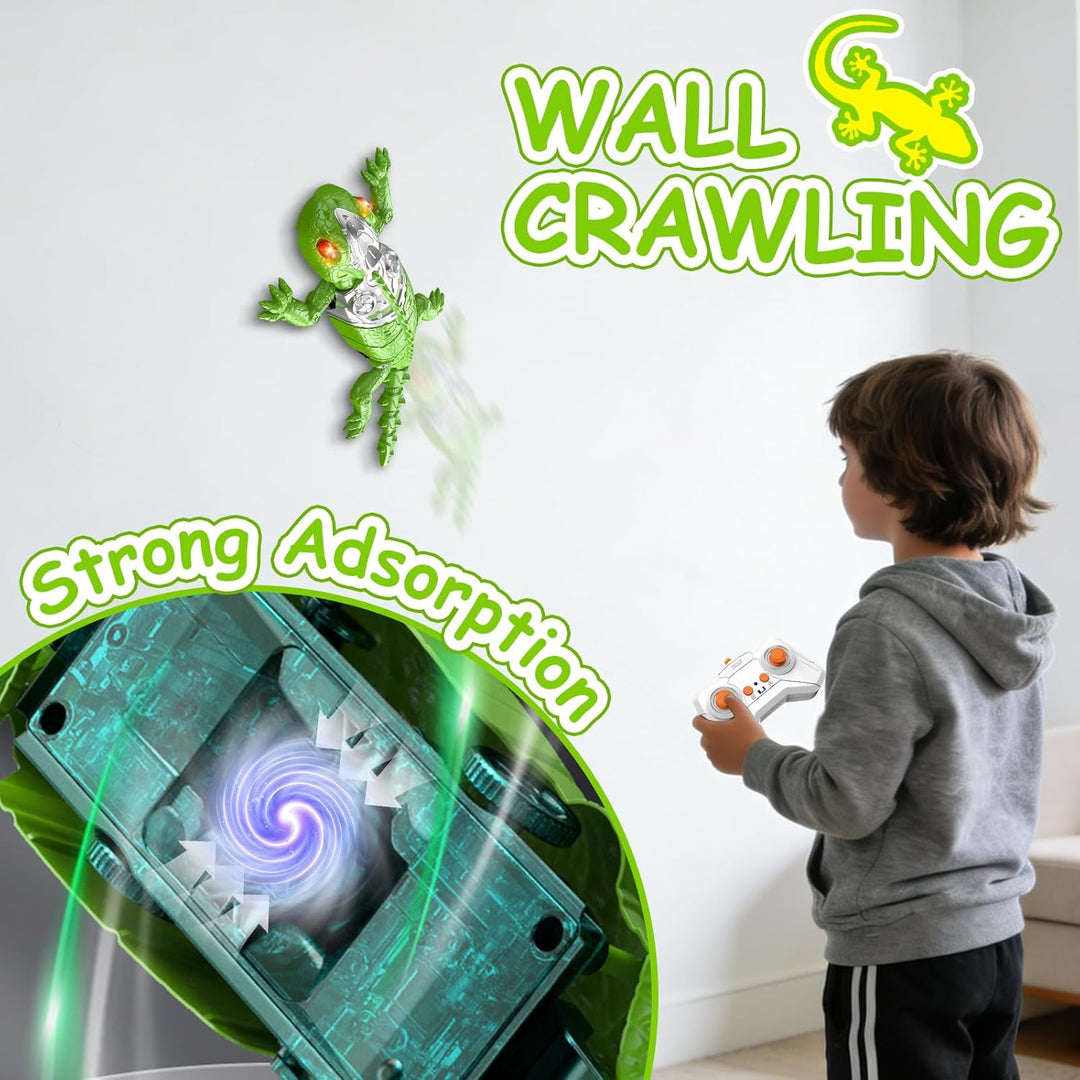 Gecko Wandflitzer, 360 ° Rotation Ferngesteuerter Gecko, Wänden Decken Entlang Krabbelt, Leuchtenden