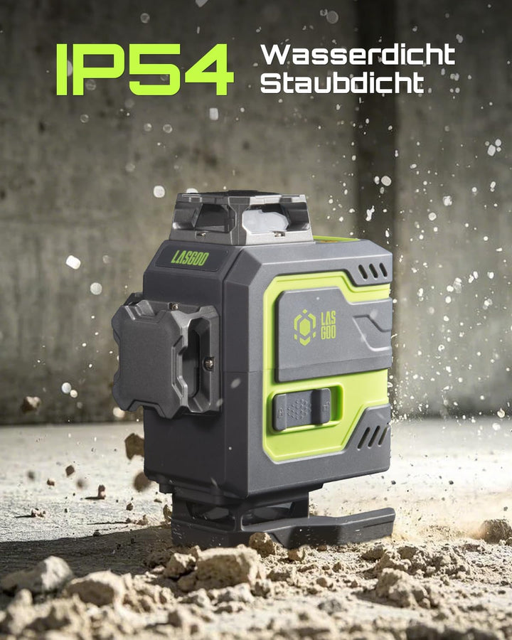 LasGoo LG-4D 16 Grünstrahl 4x360° Laser, selbstnivellierend mit horizontalem und vertikalem Layout,