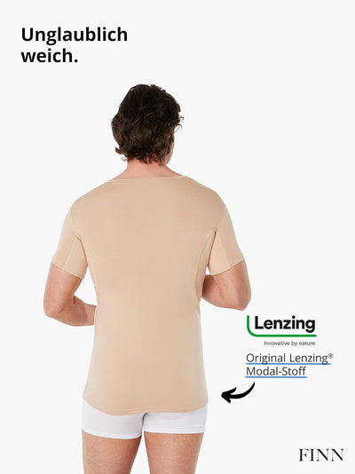 FINN Anti-Schweiss Shirt Herren mit Rundhals und integrierten Achselpads gegen Starkes Schwitzen - A