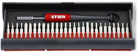 STIER Der STIER Feinmechaniker Schraubendrehersatz, 29-tlg, Präzisionsschraubendreher Set, Bits für