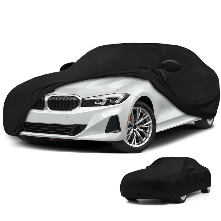 Autoabdeckung Indoor Kompatibel mit BMW 3er 2007-2024, Stretch Soft Satin Massgeschneidert Atmungsak
