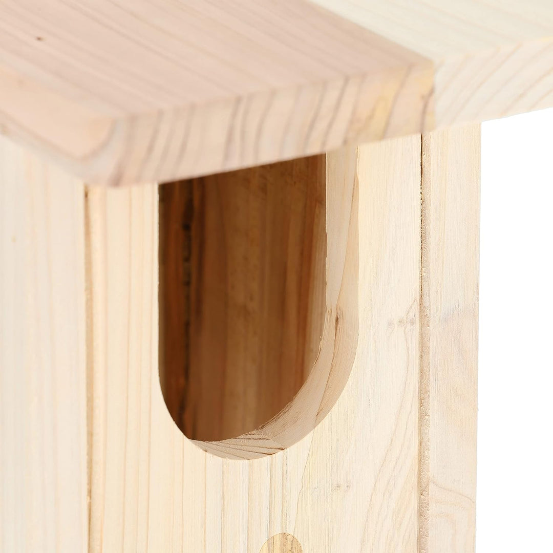Relaxdays Nistkasten Halbhöhlenbrüter, naturbelassenes Holz, Einflugloch HxB 95x55 mm, Vogelhaus zum