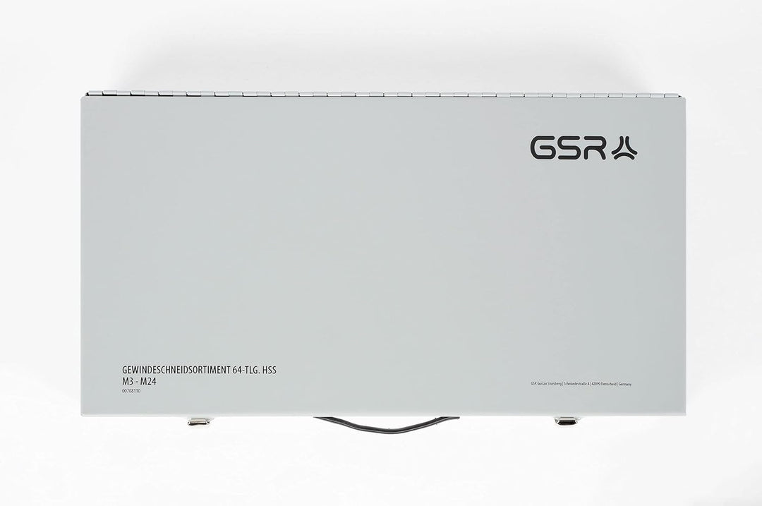GSR PROFI Gewindeschneidsatz M3-M24, 64-teilig, HSSG Bohrer Set, Mit Vor- Mittel- & Fertigschneider,