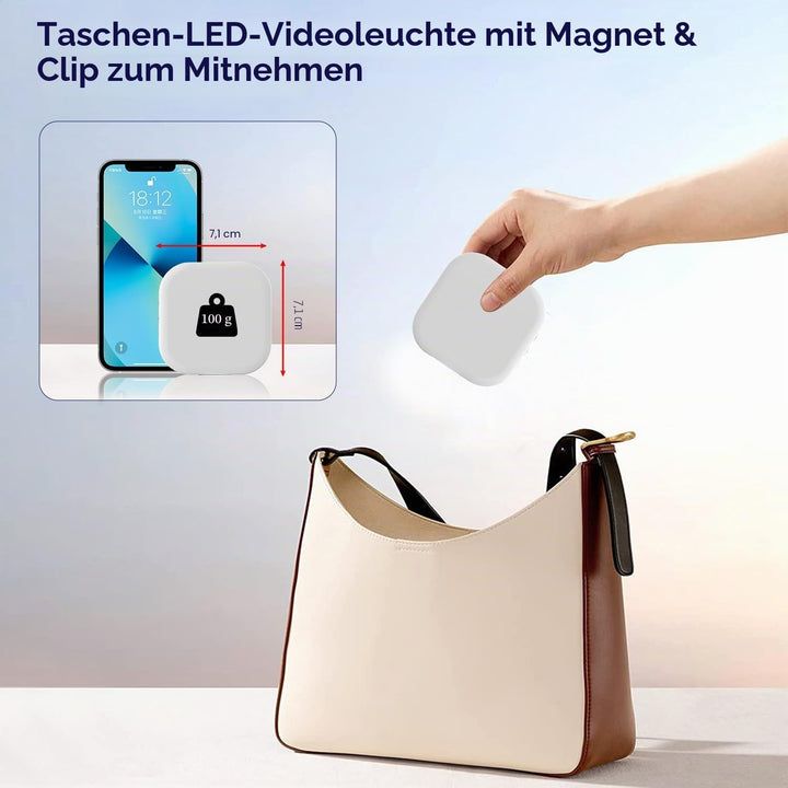 Mini Magnetisches Handy-Selfie-Licht, kompatibel mit iPhone Magsafe, Clip-on-Taschenlicht für Tablet