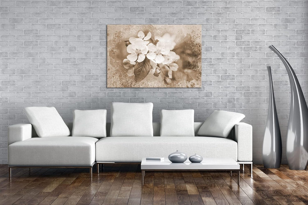 deyoli künstlericher Blumenstrauss Format: 80x60 Effekt: Sepia als Leinwandbild, Motiv fertig gerahm
