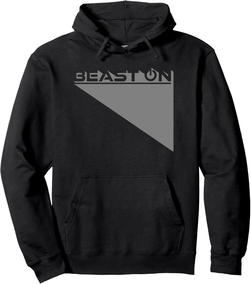 Beast ON grau Gym Fitness Workout Gym Training graue Schrift Pullover Hoodie